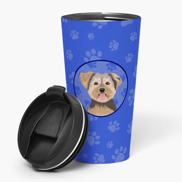 Yorkie Chocolate #2  Stainless Steel 16 oz  Tumbler, Blue - Picture 1 of 4